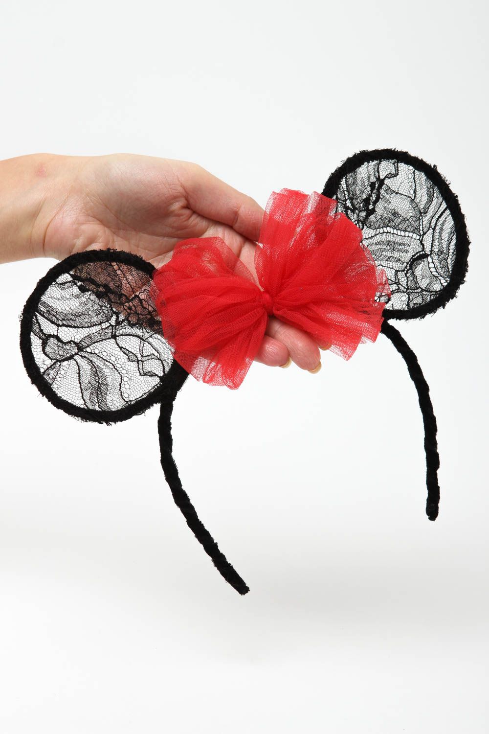 Handmade hair accessory mouse ears headband fashionable hair band perfect gift photo 5