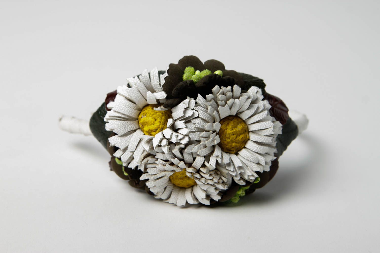Handmade Blumen Haarreif Accessoire für Frauen Haar Schmuck mit Kamillen foto 4