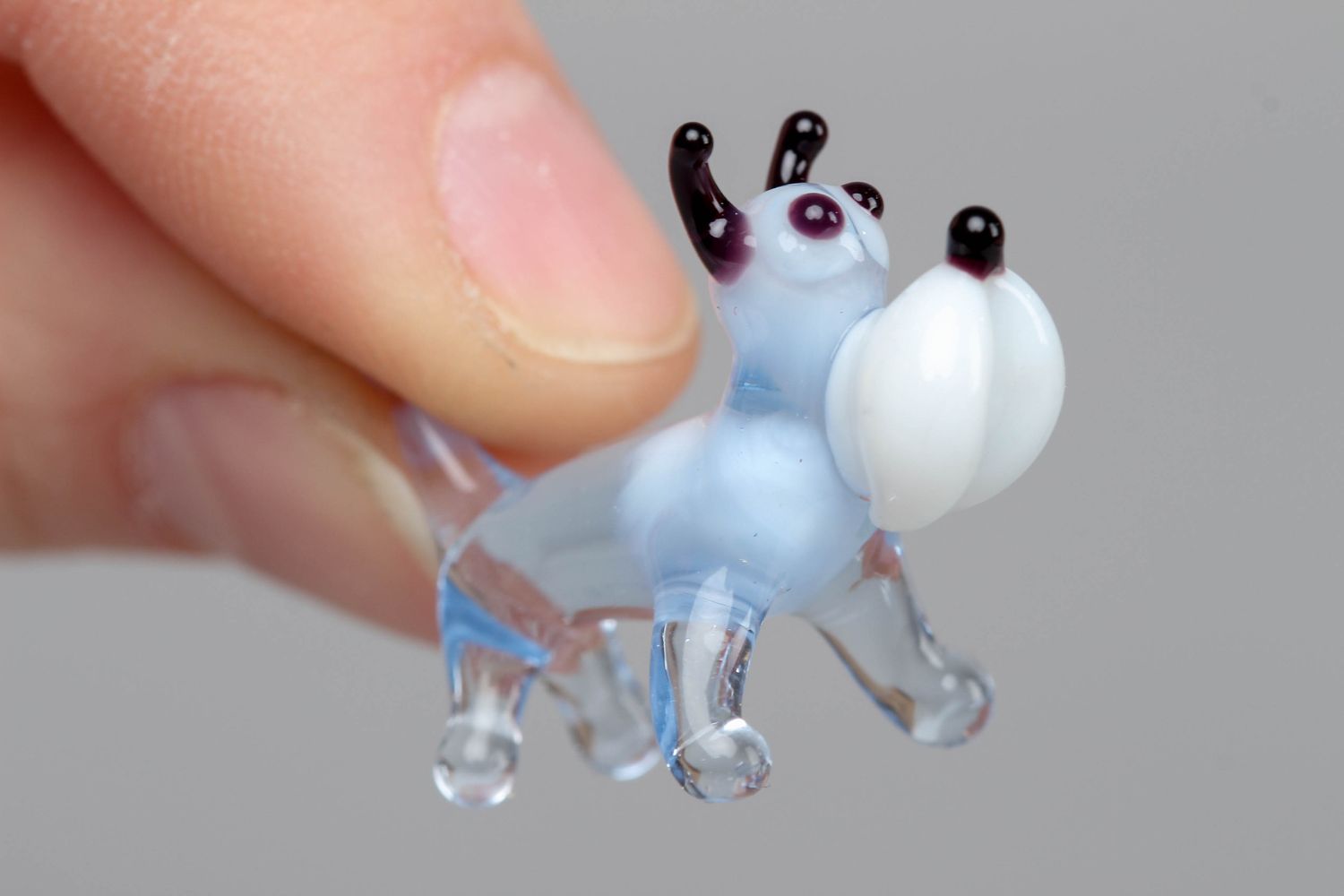 Miniature lampwork glass figurine of Bulldog photo 3