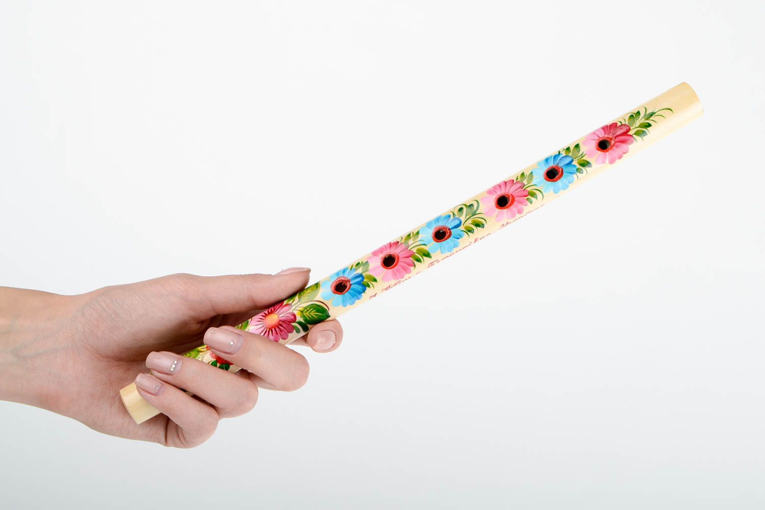 Flauta de madera hecha a mano caramillo instrumento musical regalo original foto 2
