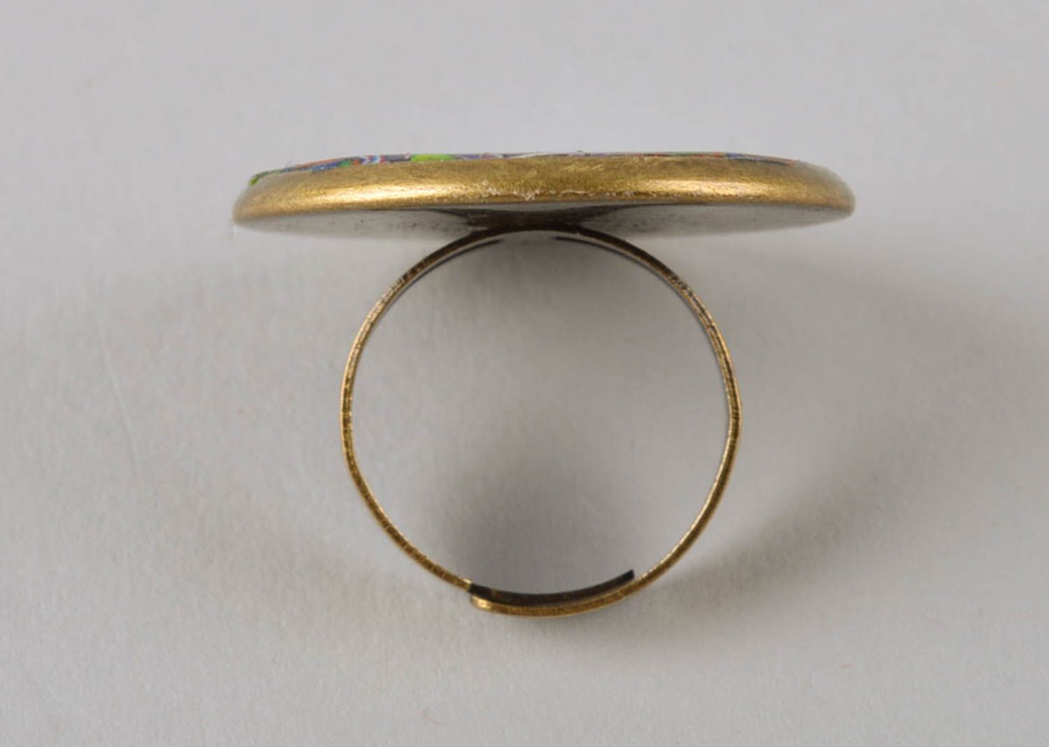 Кольцо ручной работы украшение из полимерной глины украшение кольцо большое фото 5