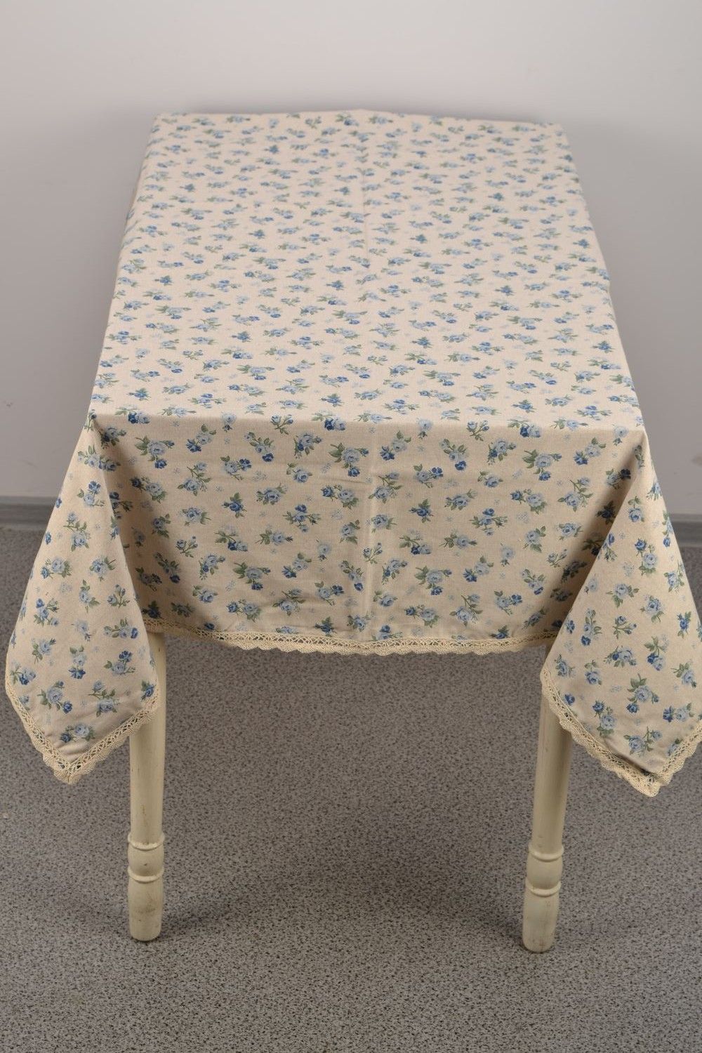 Nappe de table rectangulaire en coton et polyamide motif fleurs faite main photo 4