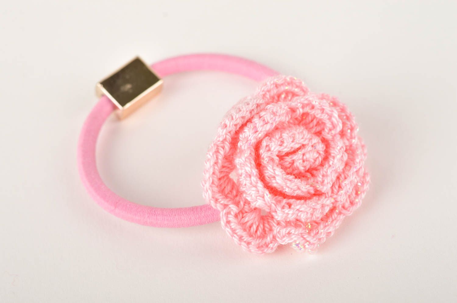 Handmade scrunchy unusual scrunchy for girls gift ideas crocheted scrunchy photo 2
