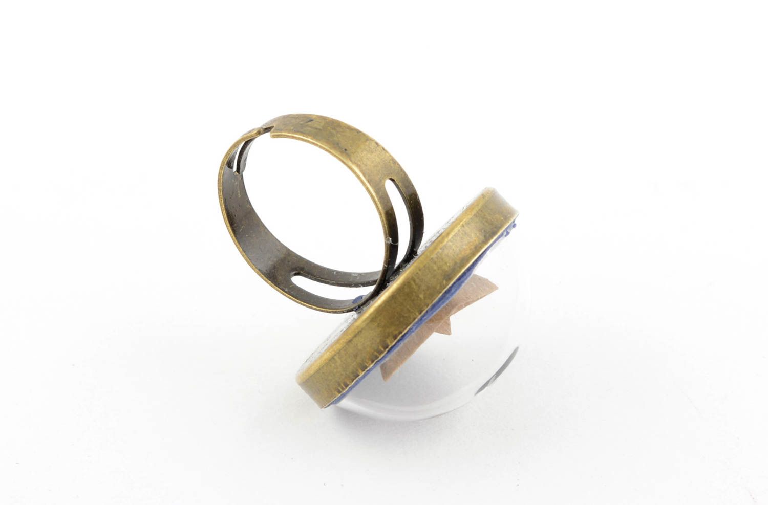 Anello da donna fatto a mano anello di plastica bello accessori d'argento
 foto 4