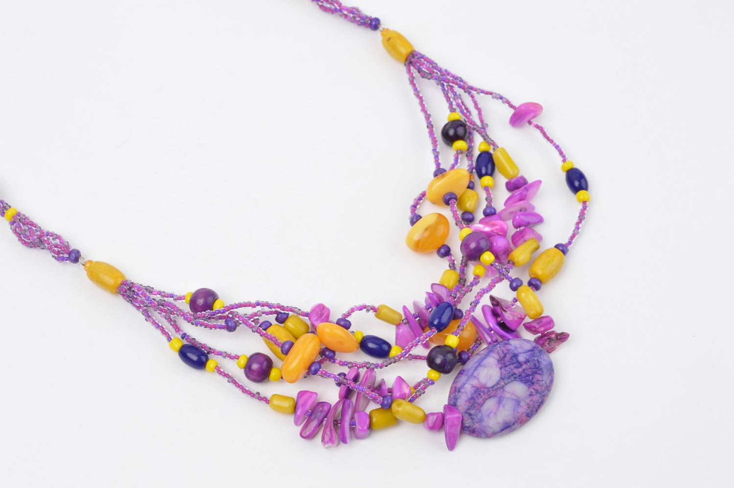 Handmade bead necklace for women gift ideas unusual accessory designer jewelry photo 1