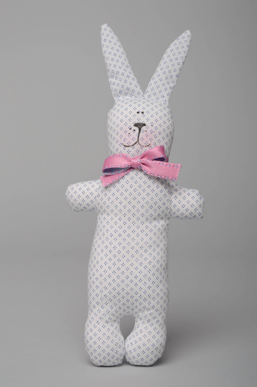 Handmade fabric soft toy Bunny photo 1