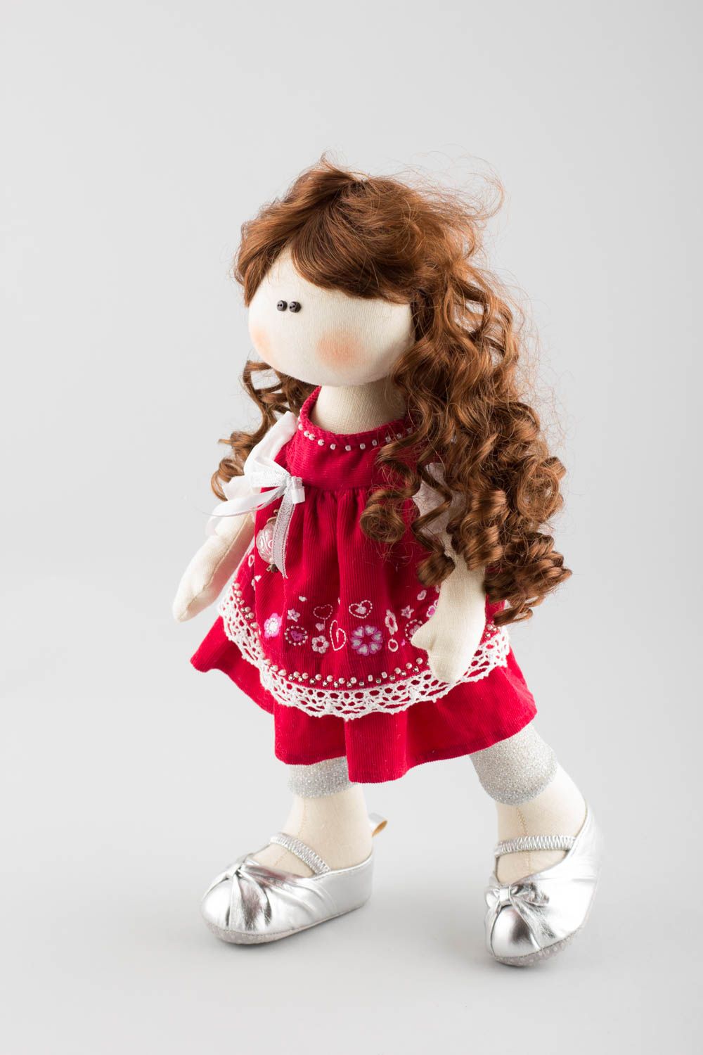 Künstlerische Puppe für Mädchen handmade schön aus Leinen originell foto 3