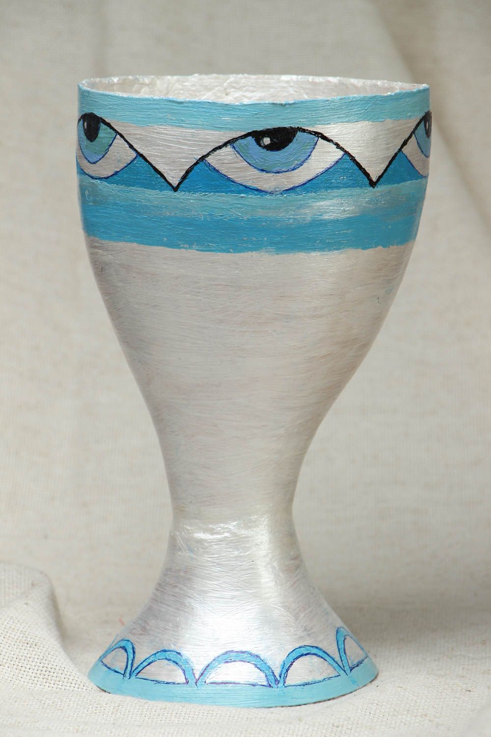 11 inches silver color Lagenaria vase for home décor 0,26 lb photo 1