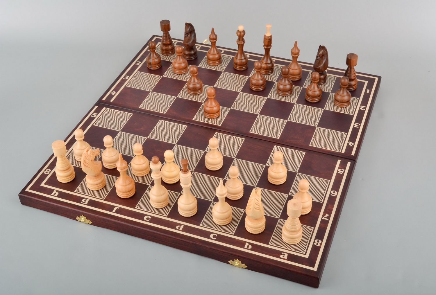 Wooden chess set 3 in 1 photo 4