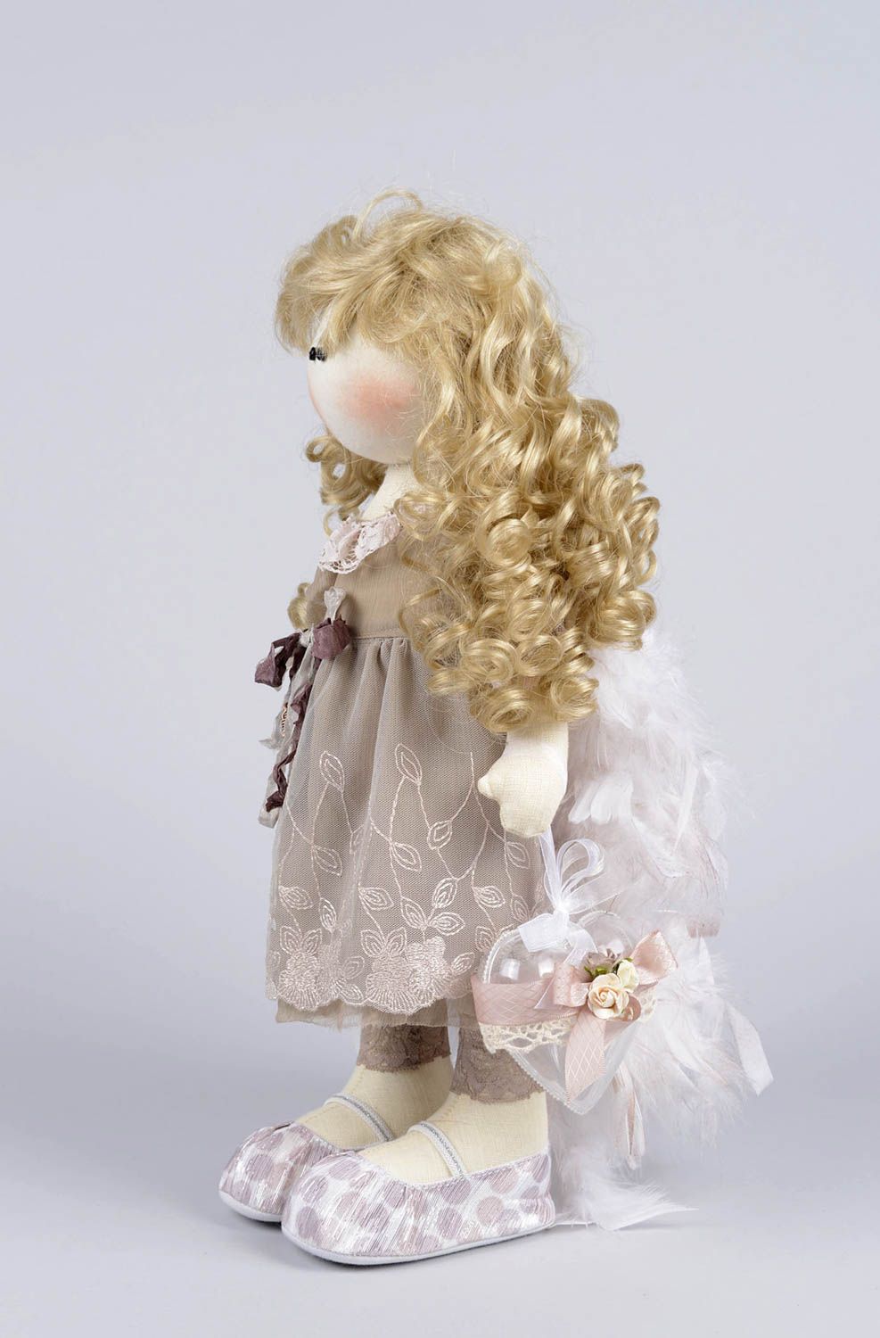Кукла из ткани кукла ручной работы кукла для малышей мягкая кукла ангелочек фото 2