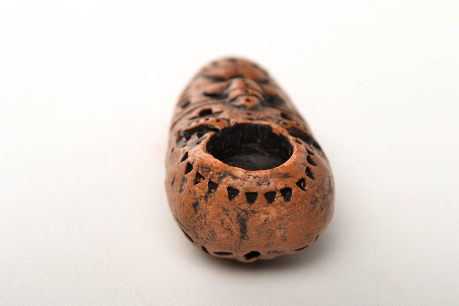 Handmade smoking pipe smoking clay accessory unusual designer present for men photo 5