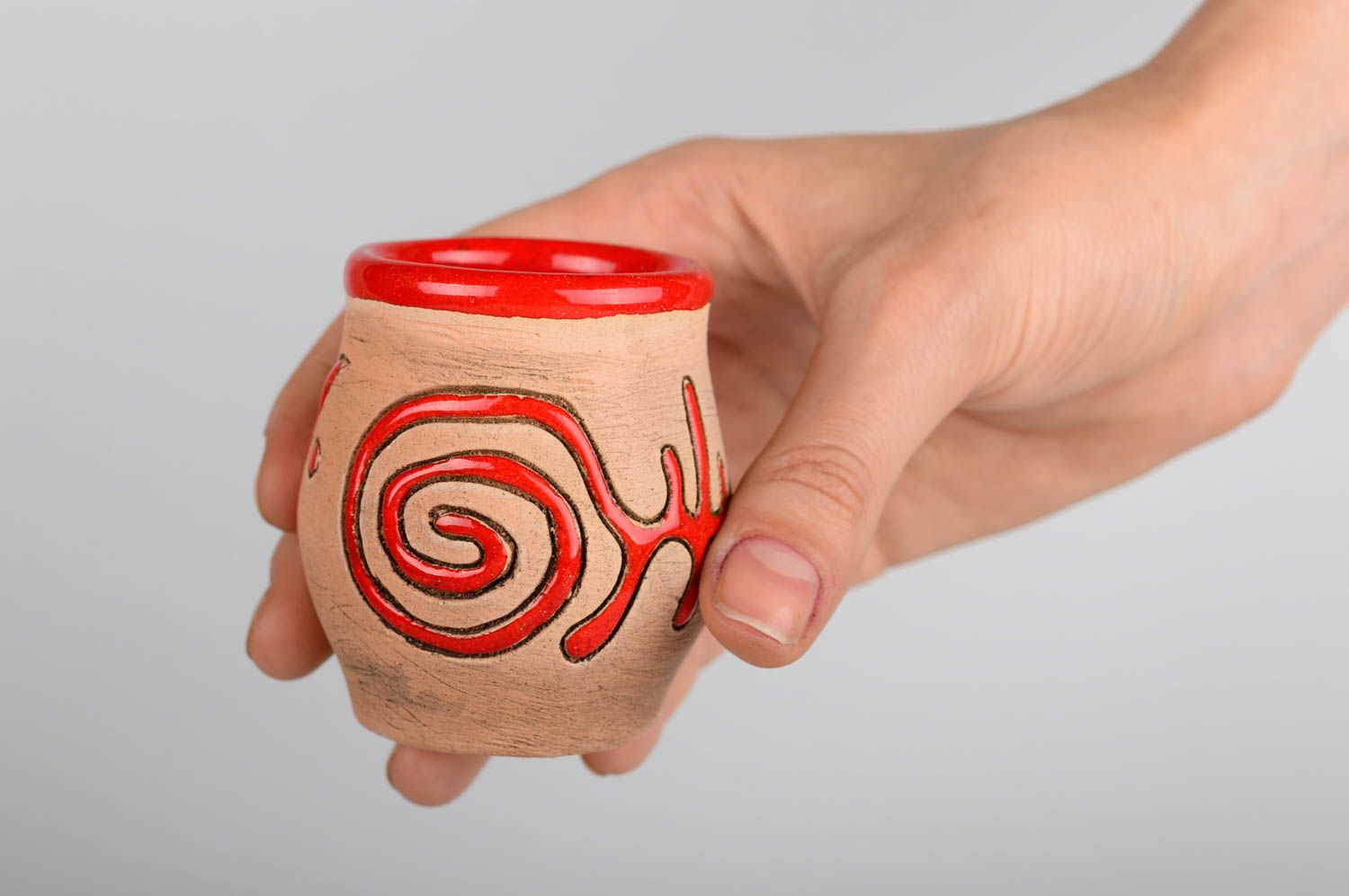 Vaso para chupito de cerámica hecho a mano utensilio de cocina regalo original foto 4