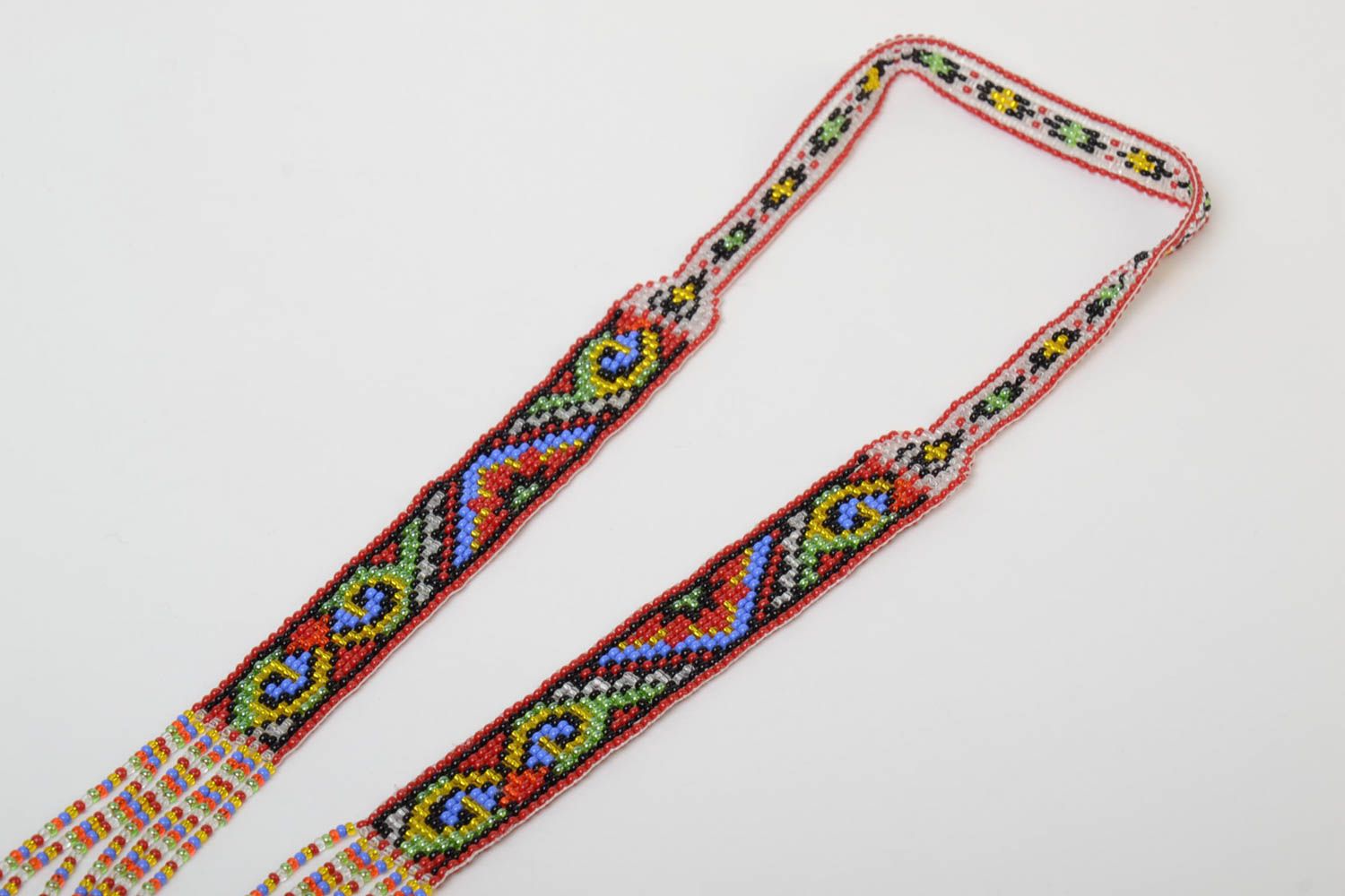 Collar de abalorios checos en estilo étnico artesanal elegante bonito guerdán foto 4