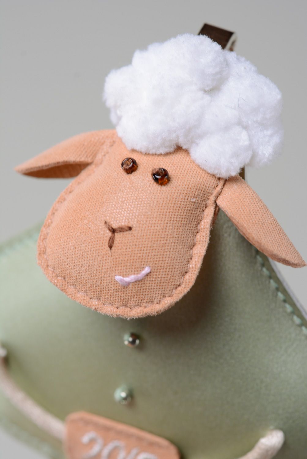 Leather bag charm in the shape of sheep photo 2
