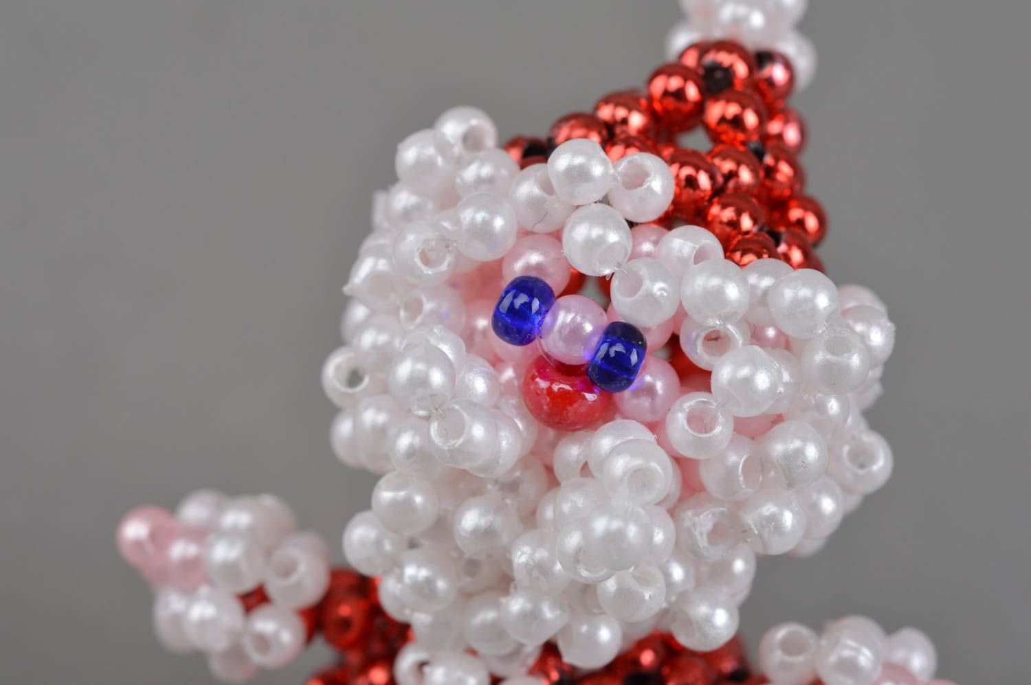 Mini Figurine aus Glasperlen Weihnachtsmann klein handmade für Dekor schön toll foto 5