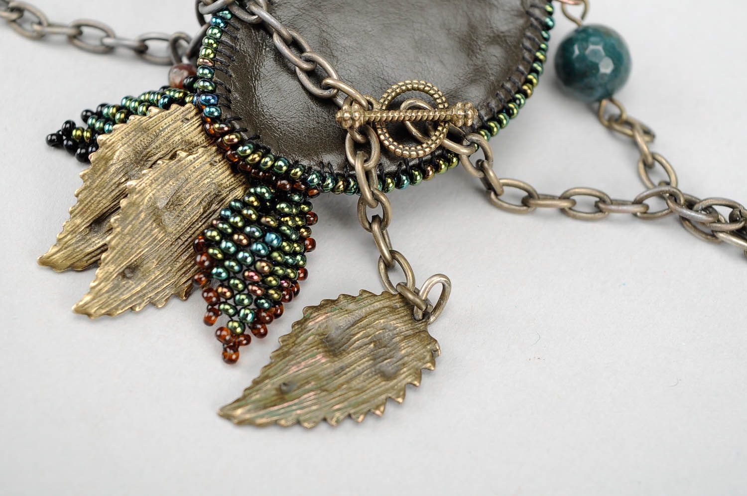 Beaded Pendant Made of Natural Stones photo 2