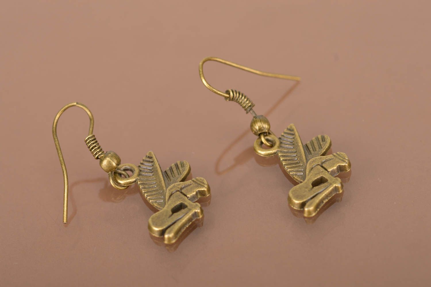 Boucles d'oreilles pendantes Bijoux fait main Cadeau pour femme ange en métal photo 3