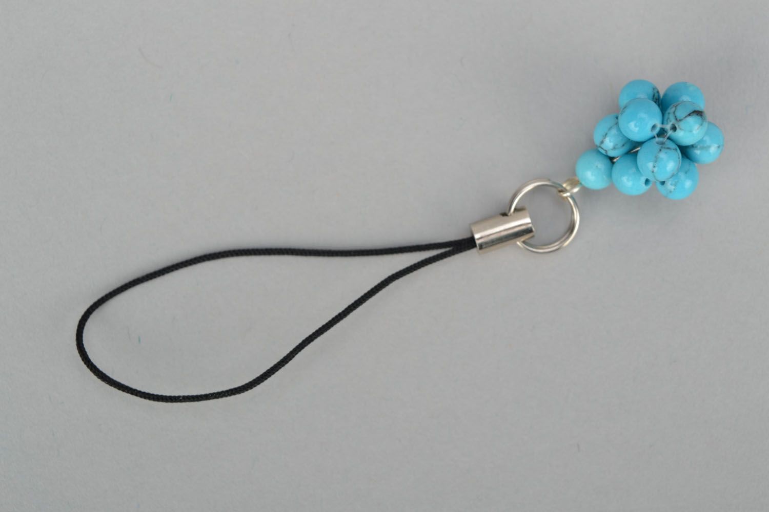 Handmade keychain with natural turquoise photo 3