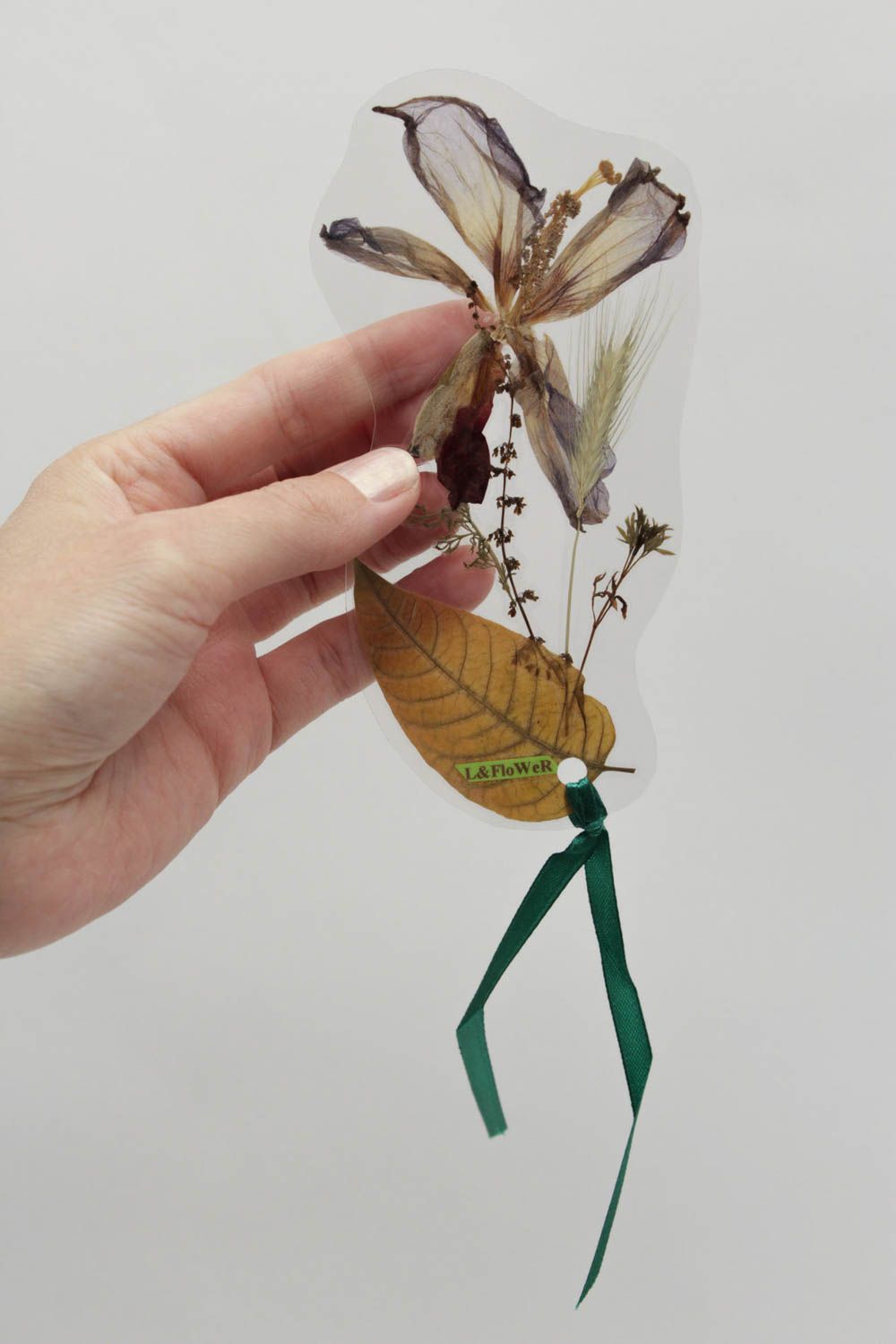 Marcapáginas hecho a mano de flores secas regalo original artículo de papelería foto 2