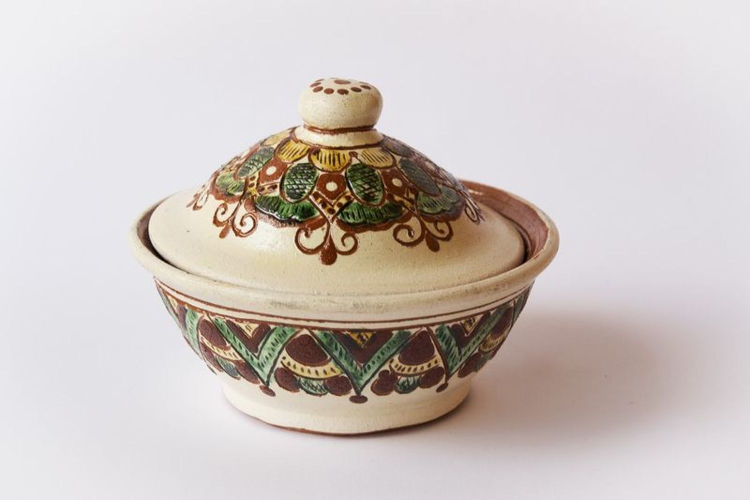 Ceramic sugar bowl with pattern photo 3