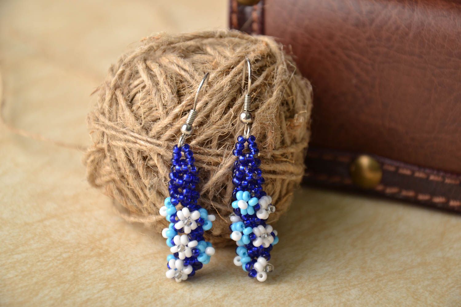 Long earrings made of Czech beads photo 1