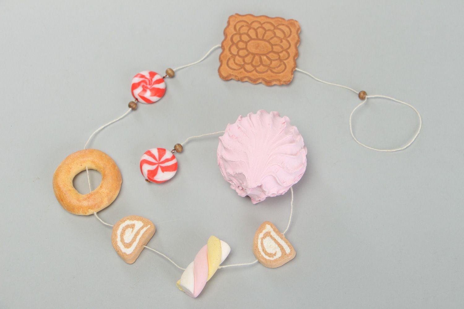 Handmade garland with decorative sweet charms made of plastic for kitchen  photo 1
