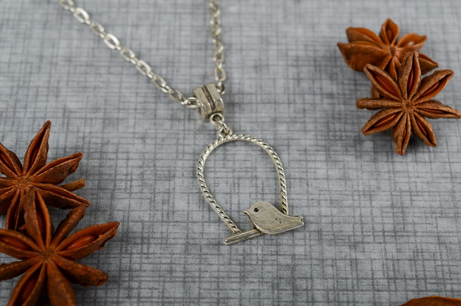 Beautiful pendant handmade metal pendant bird pendant metal jewelry for girl photo 1
