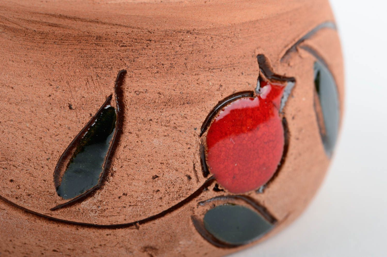 Tarros de barro cerámica artesanal pintada elementos decorativos para cocina foto 5