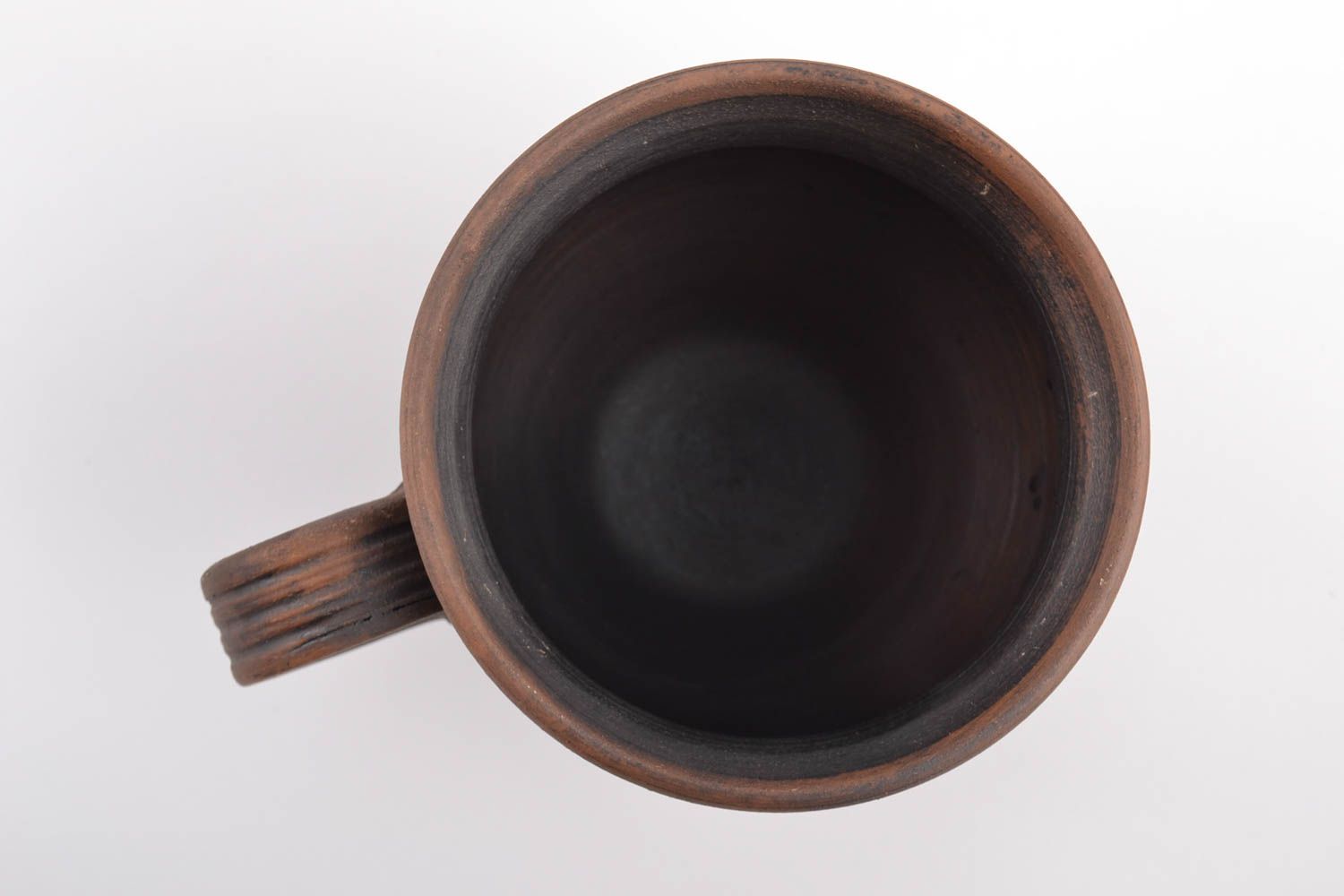 Braune Tasse aus Ton riesig künstlerisch 500 ml Designer Handarbeit schön toll foto 3
