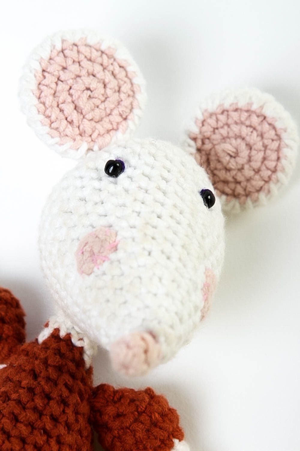 Handmade crocheted doll for children crocheted mouse toy nursery decor ideas photo 3