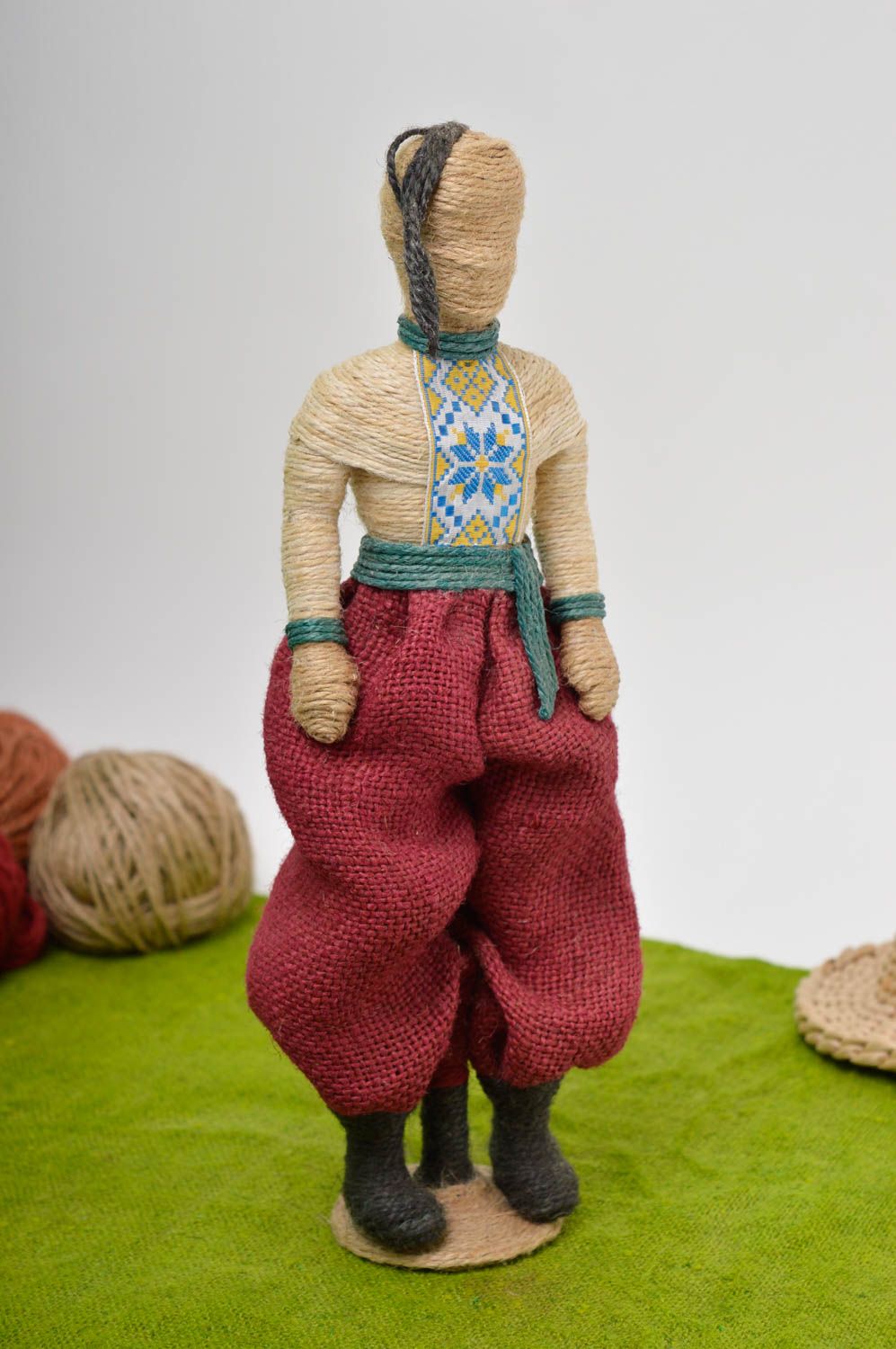 Figurine homme faite main Décoration ficelle style ethnique Déco maison photo 1