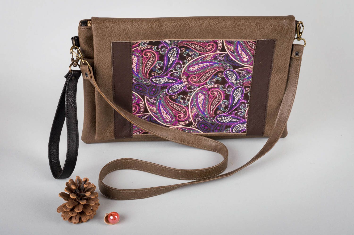 Bolso de cuero artificial artesanal accesorio para mujer regalo original foto 1