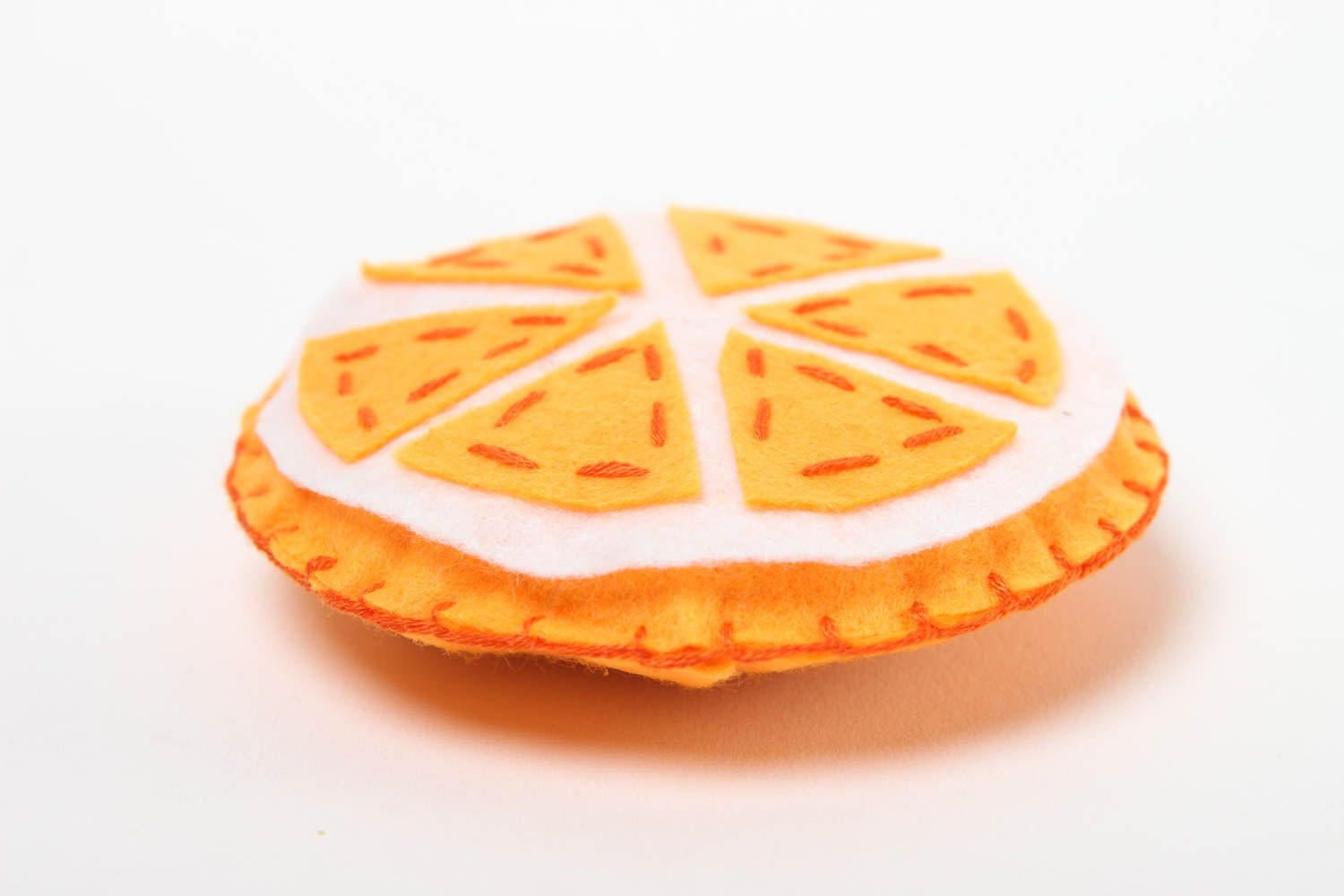 Orange en feutrine Peluche faite main ronde originale Cadeau pour enfant photo 3