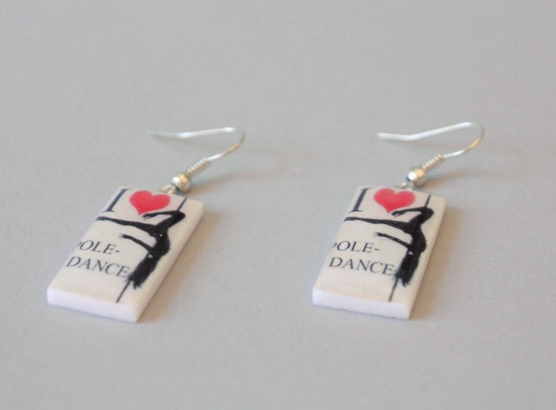 Earrings with print photo 2