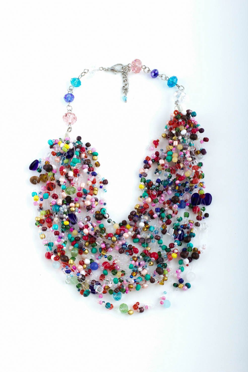 Handmade unusual jewelry natural stone necklace elegant massive necklace photo 3
