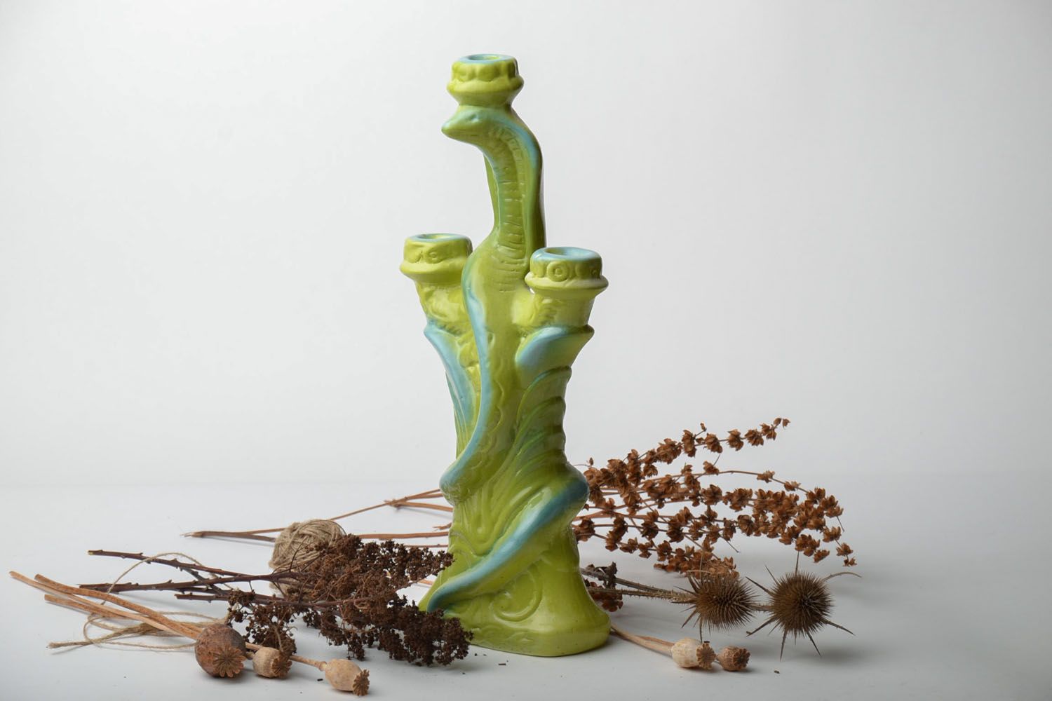Ceramic candlestick Snake photo 1