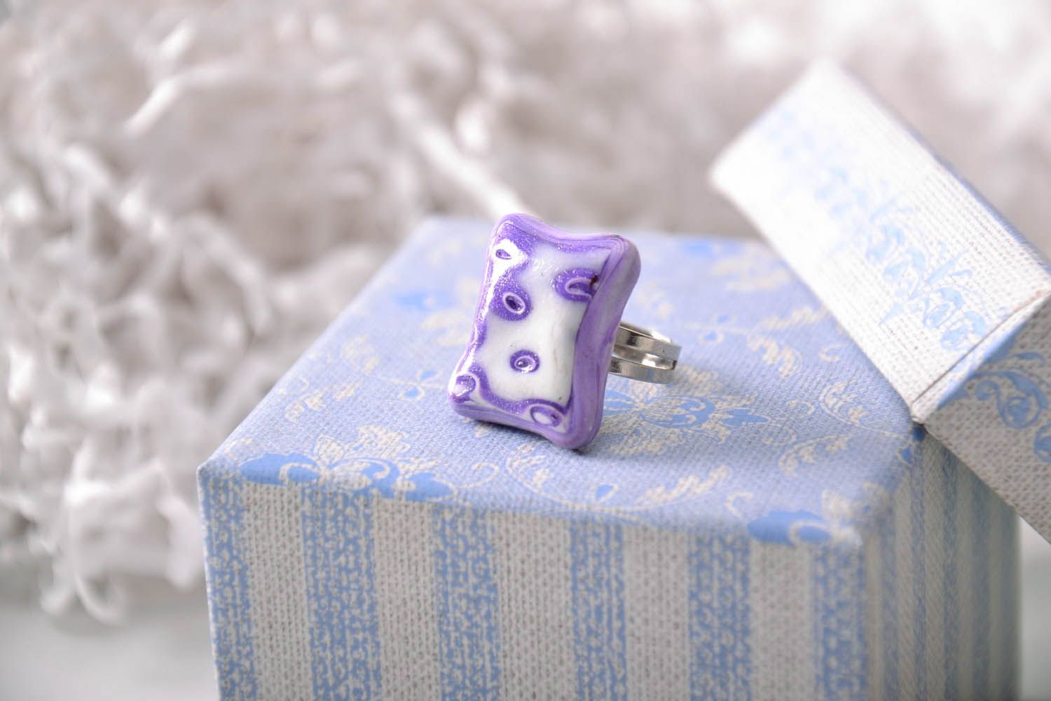 Polymer clay ring photo 1