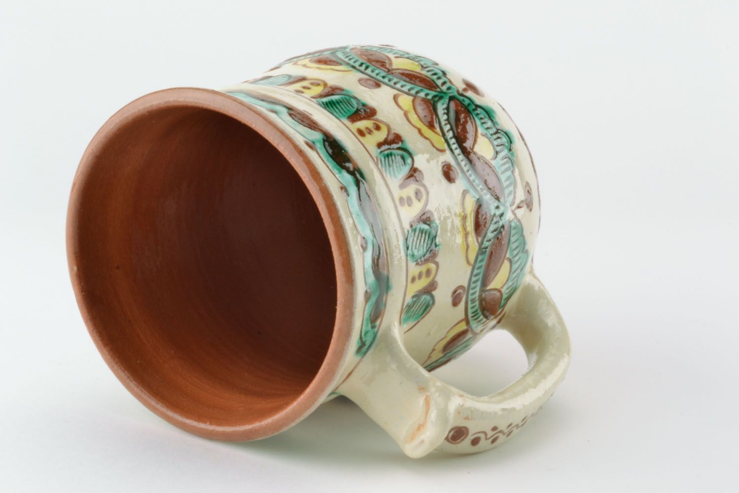 Decorative clay mug photo 4