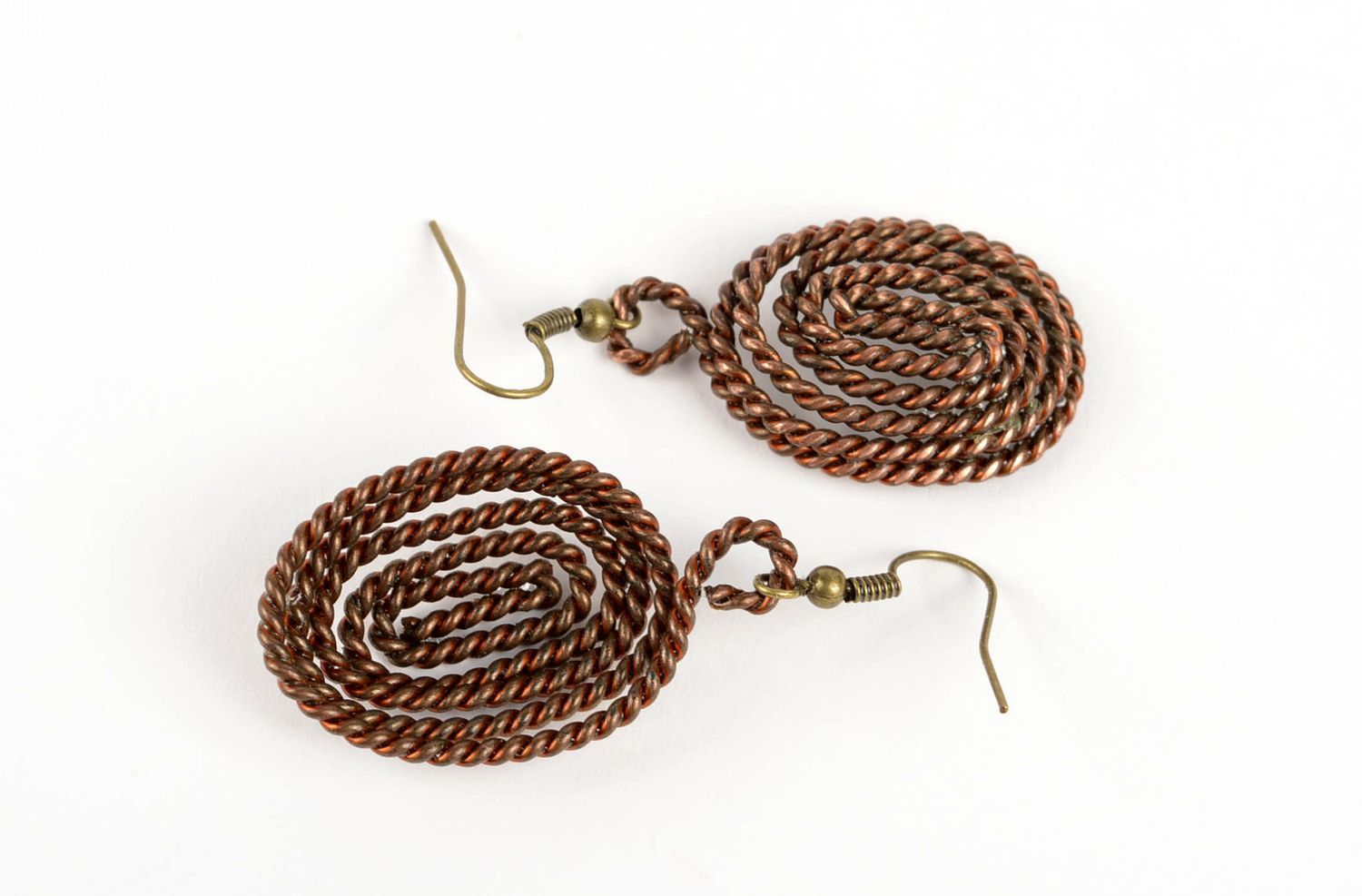 Pendientes de cobre hechos a mano regalo original accesorios para mujeres foto 4