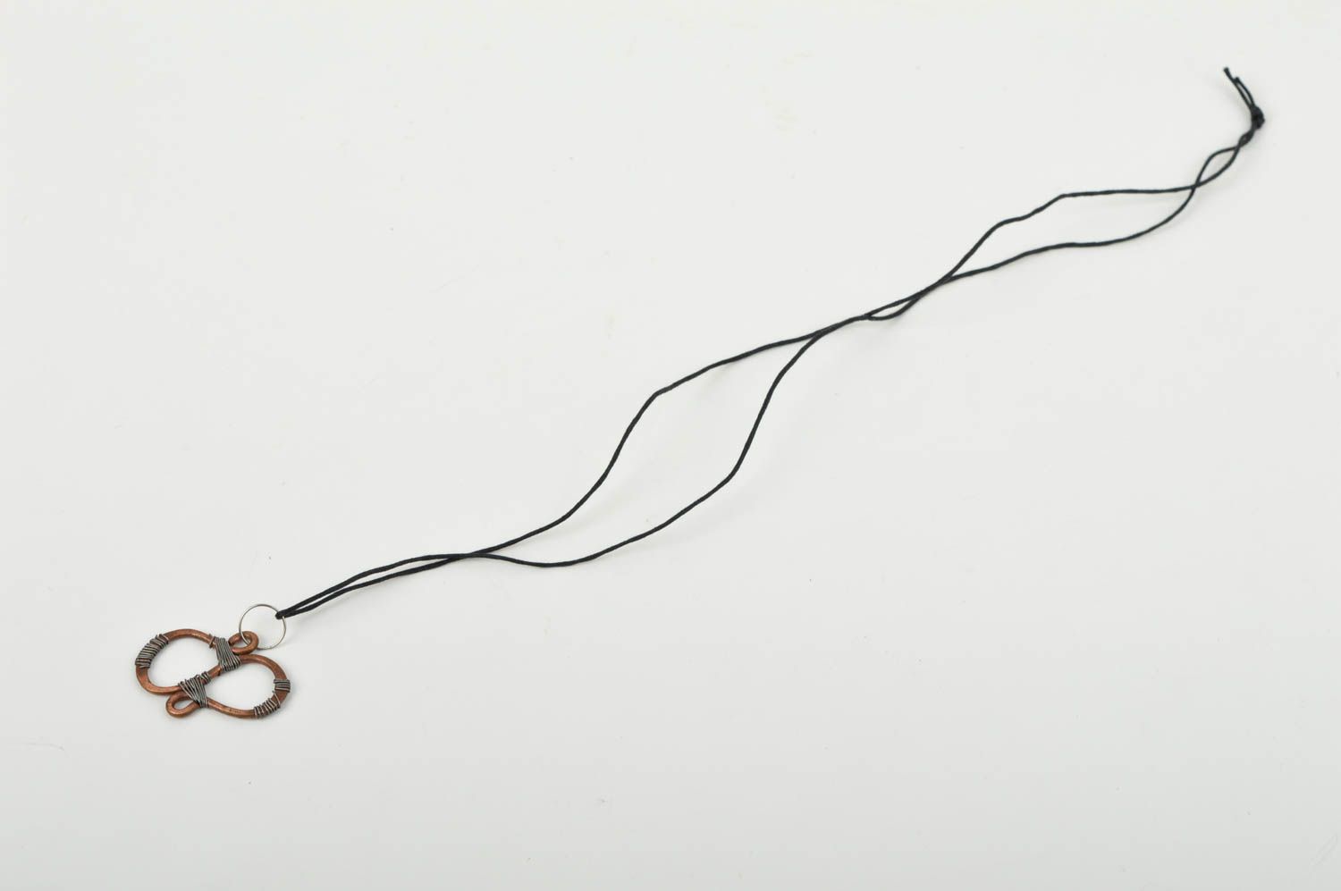Pendentif en cuivre Bijou fait main avec lacet 35 cm Accessoire femme cadeau photo 3