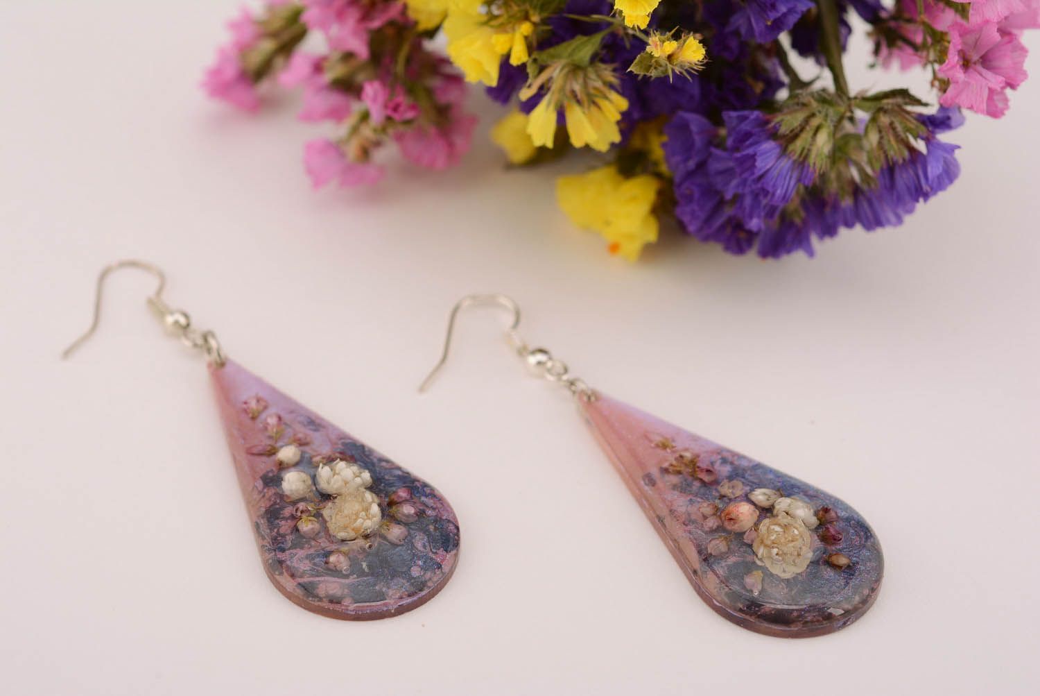 Earrings-drops Lilac photo 1
