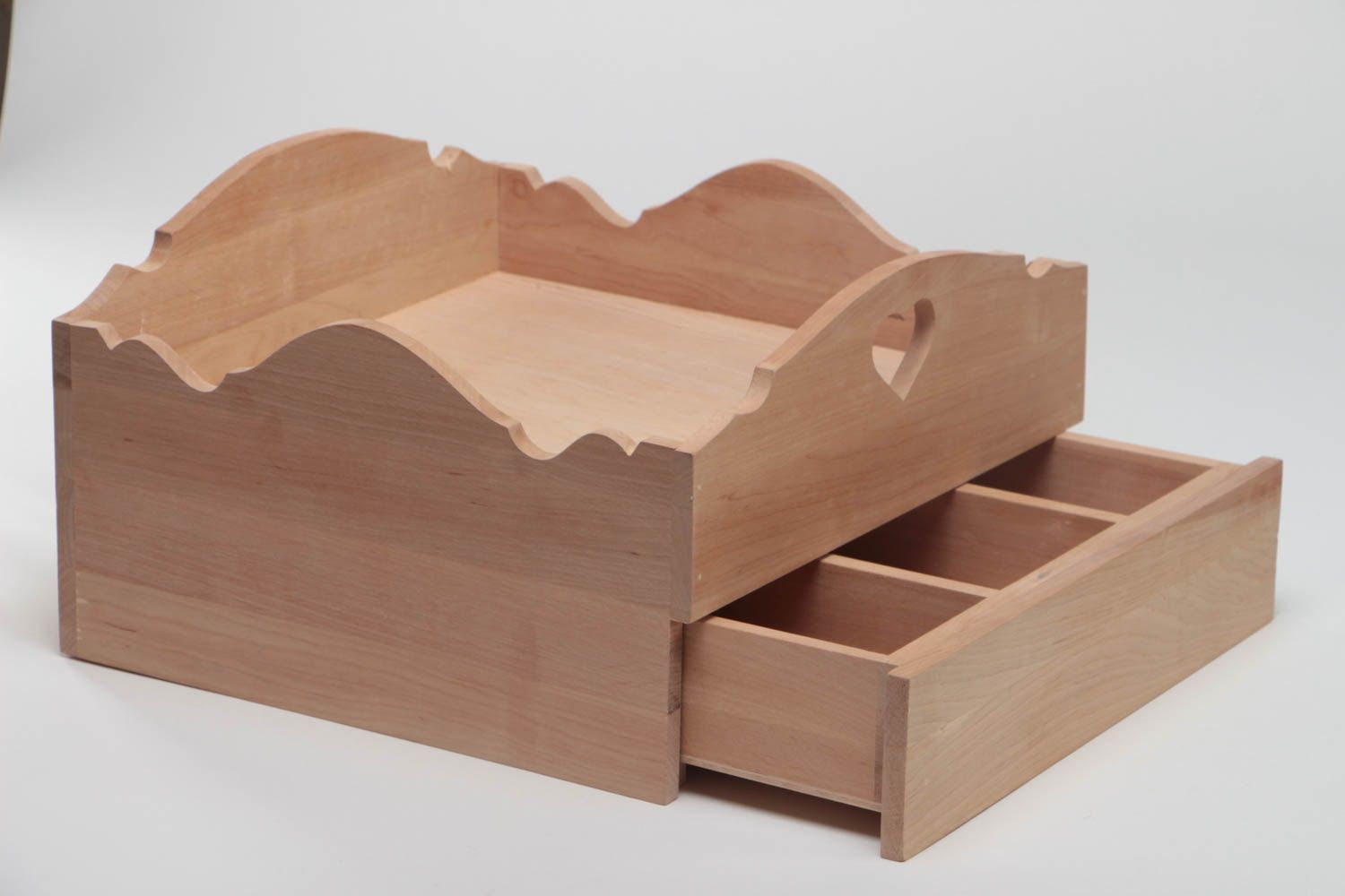 Handmade Holz Tablett Rohling mit Box zum Bemalen aus Erlenholz originell  foto 2