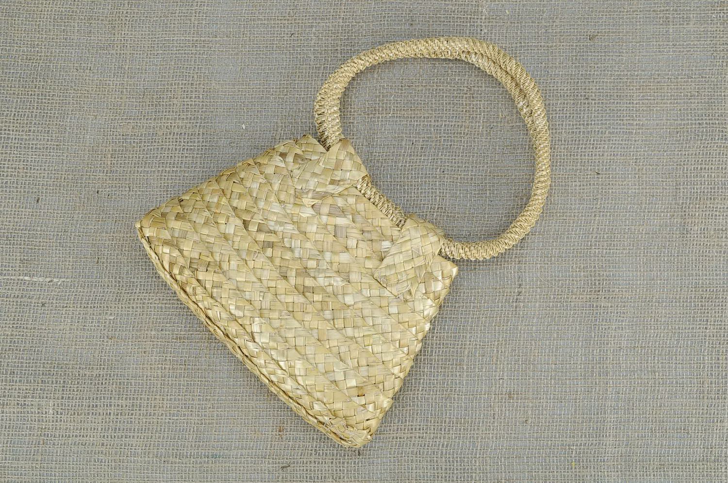 Tasche-Trapez aus Stroh, Handmade foto 3