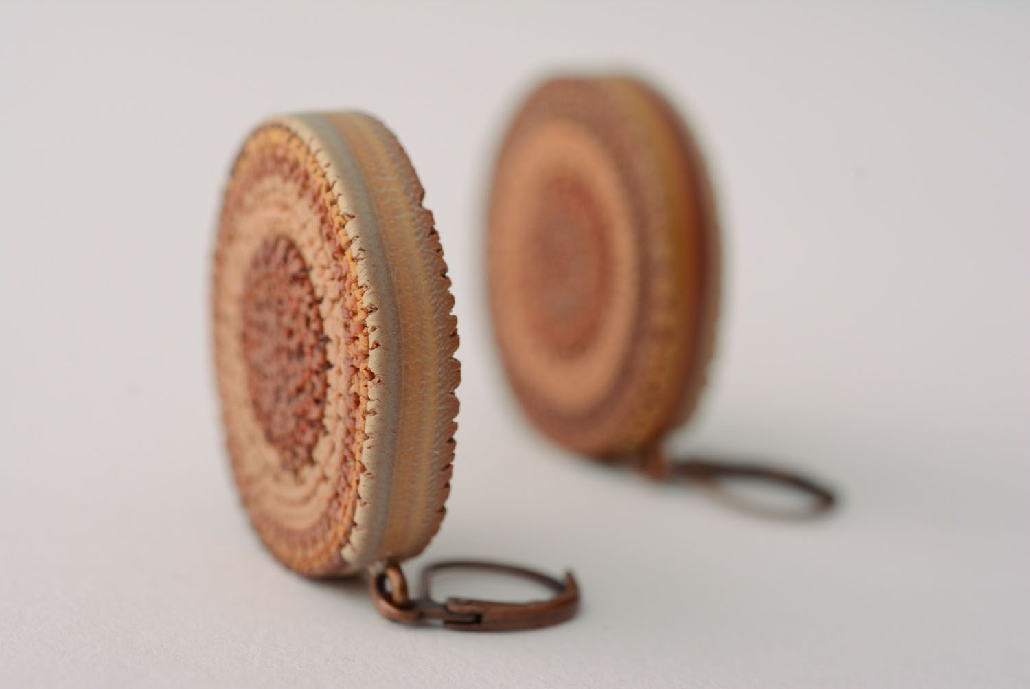 Handmade round earrings photo 5