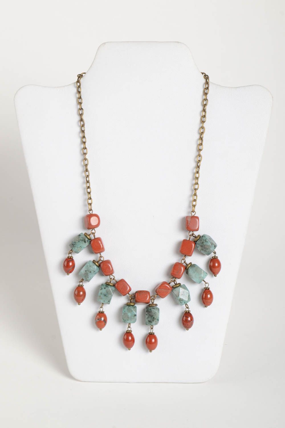 Handmade unusual necklace designer elegant jewelry natural stone necklace photo 2