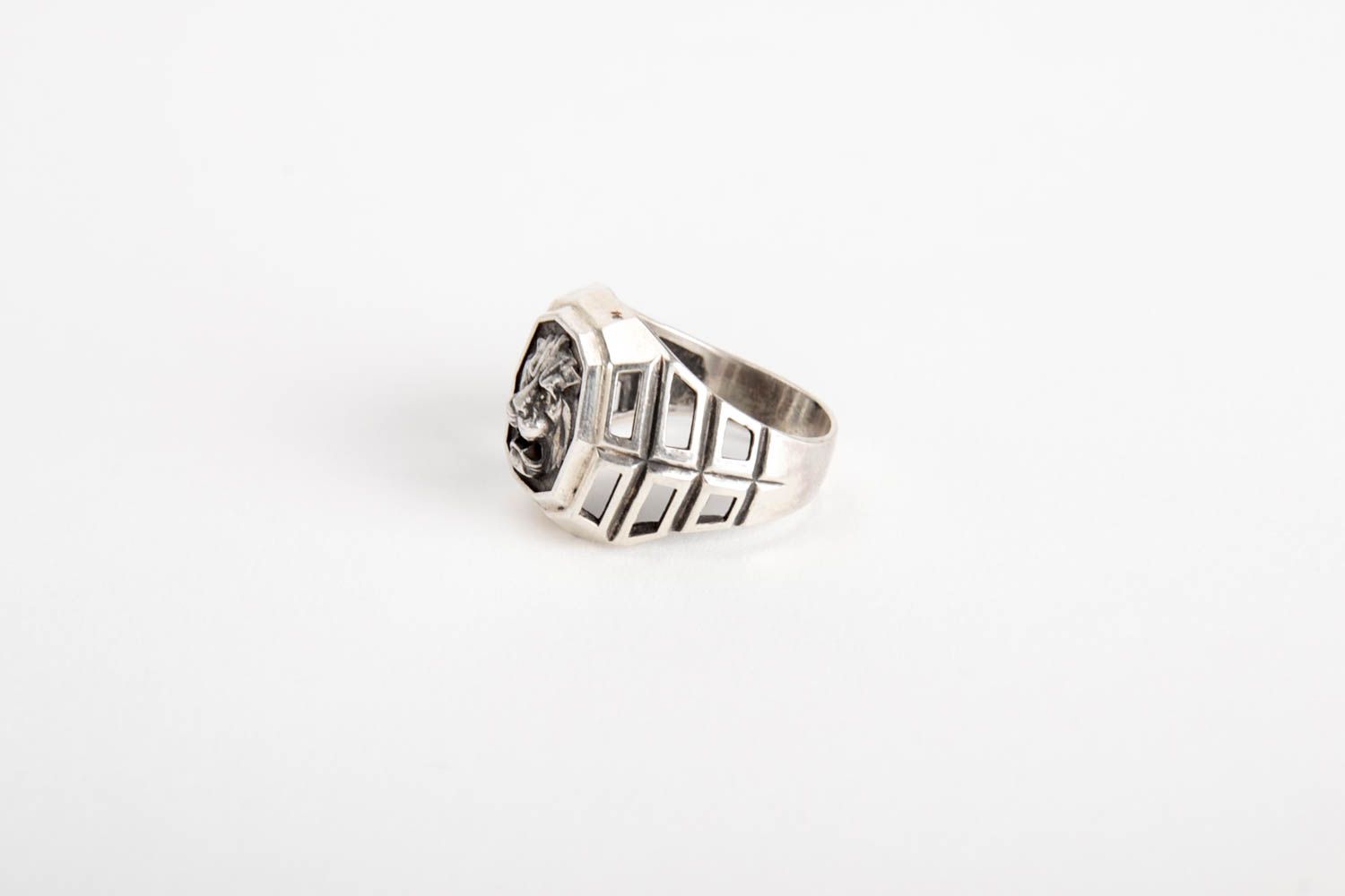 Украшение ручной работы серебряное кольцо подарок для мужчины кольцо тигр фото 2