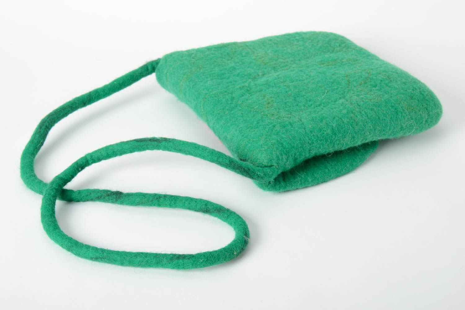 Сумка ручной работы сумка из шерсти подарок женщине сумка валяние зеленая мак фото 3