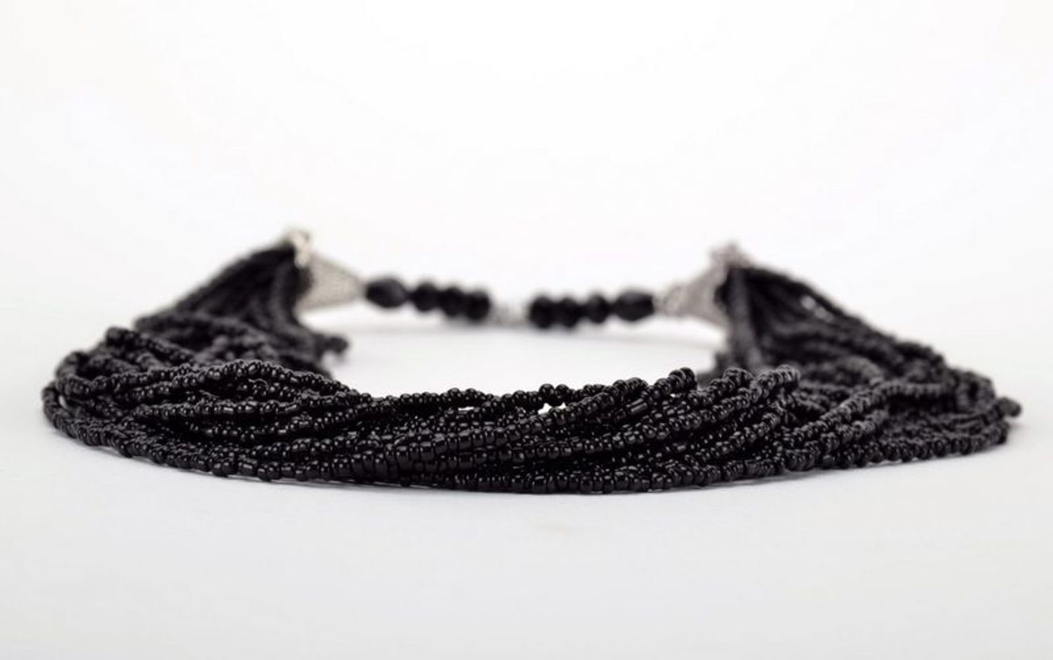 Mehrreihige Halskette aus böhmischen Glasperlen foto 3