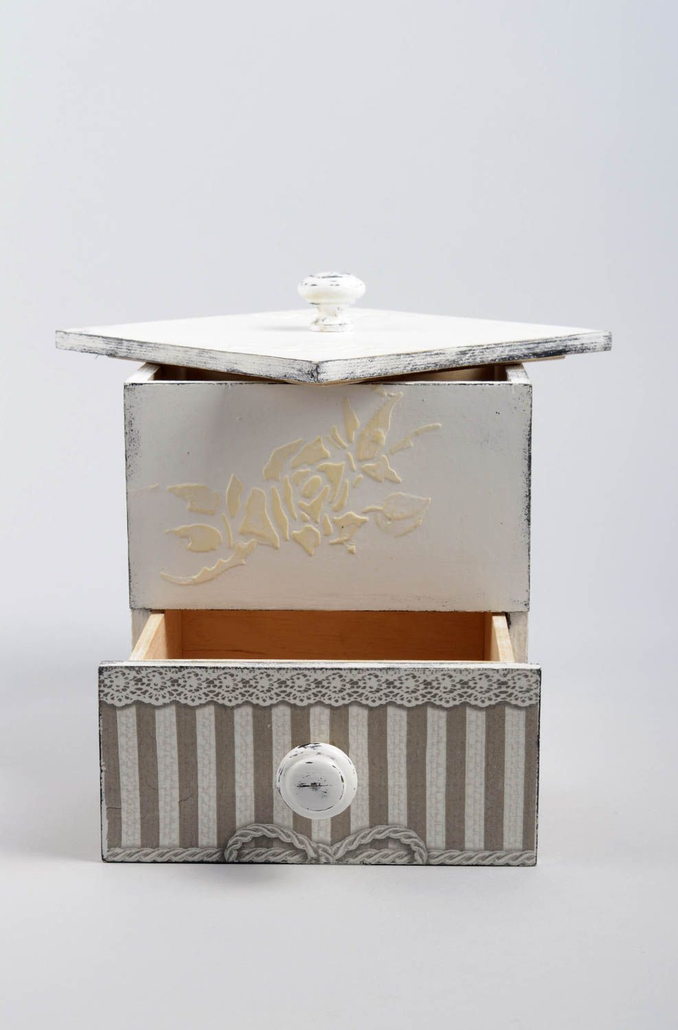 Handmade box for jewelry with decoupage handmade home decor wooden jewelry box photo 3