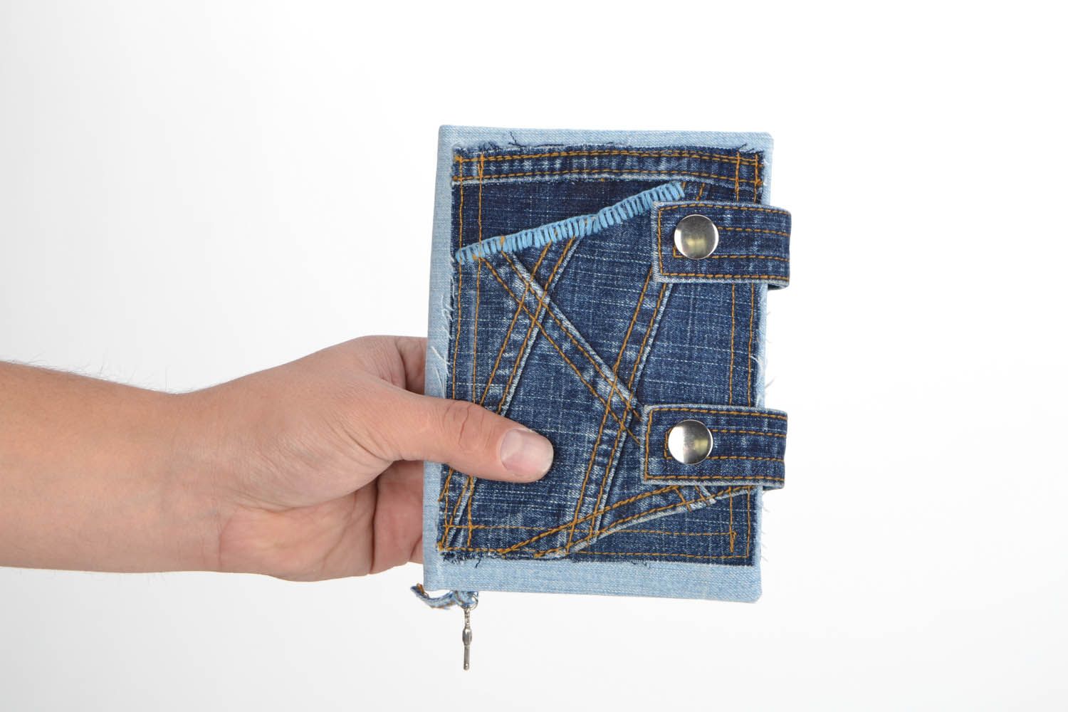 Handmade notebook with soft cover Jeans photo 2